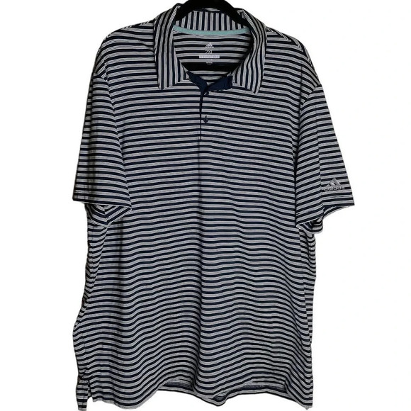 Adidas Men's Golf Striped Performance Polo Size XXL / 2X Big & Tall Short Sleeve - Picture 1 of 6